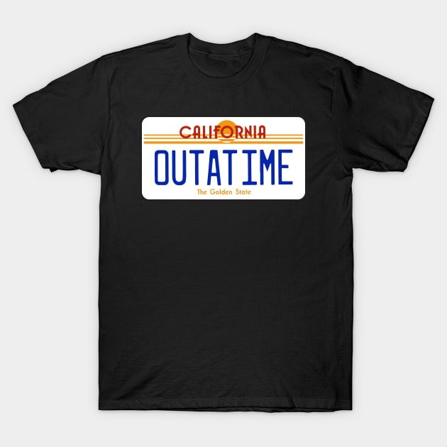 OUTATIME California License Plate T-Shirt by tvshirts